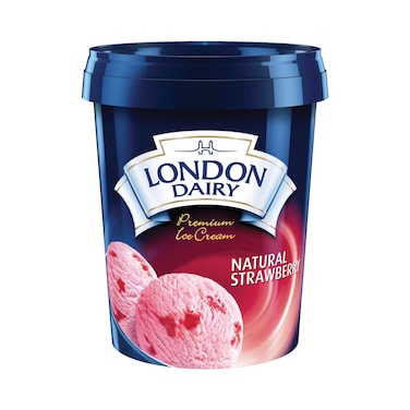 London Dairy Natural Strawberry Flavoured Ice Cream, 500ml