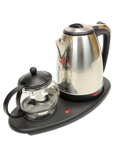 Electric Kettle 2.2 L &amp; Teapot 1.2 L Coffee Maker Set/Fast Heating Glass Teapot, Portable Electric Kettle, 2200W for Home, Office, 360&deg;