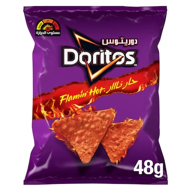 دوريتوس فلامين رقائق تورتيلا ساخنة ناتشو الحارة 48 غرام