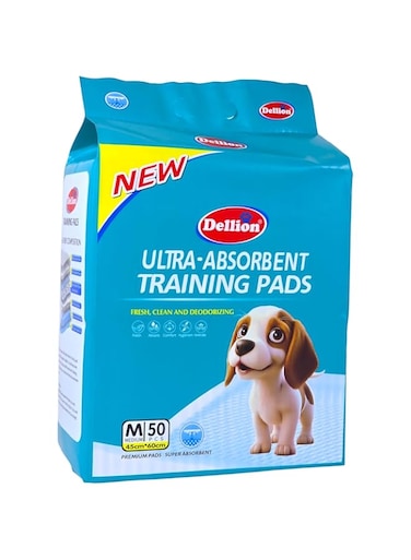 Dellion Ultra-Absorbent Training Pads for Dogs &ndash; Fresh, Clean &amp; Deodorizing &ndash; Medium 45cm*60cm &ndash; 50 Pcs