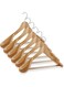 Casafield - 6 Natural Wide Shoulder Wooden Suit Hangers - Premium Lotus Wood, Non-Slip Pant Bar &amp; Chrome Swivel Hook for Dress Clothes, Coats, Jackets, Pants, Shirts, Skirts