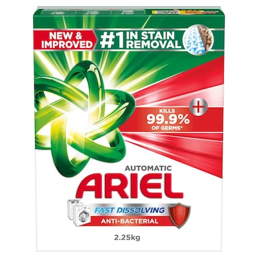 Ariel Powder Automatic Antibacterial Laundry Detergent Original Scent 2.25kg