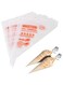 ECVV 100Pcs Ice Fountain Soft Candy Cake Decoration Tools Baking Decoration Bag Disposable Pipe Bag, White, Medium 32 X 20 Cm