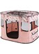 Tazweeq Puppy Dog Playpen Foldable, Portable Foldable Pet Playpen Collapsible Crates Kennel Playpen, Pet Playpen Collapsible Crates Kennel Playpen for Travel playpen Outdoor or Indoor (Medium, Pink)