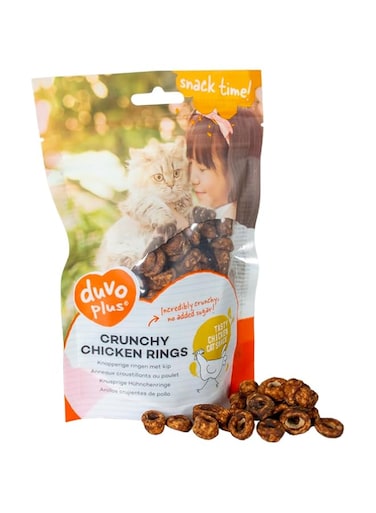 Duvo+ Crunchy Chicken Rings for Cats 50g
