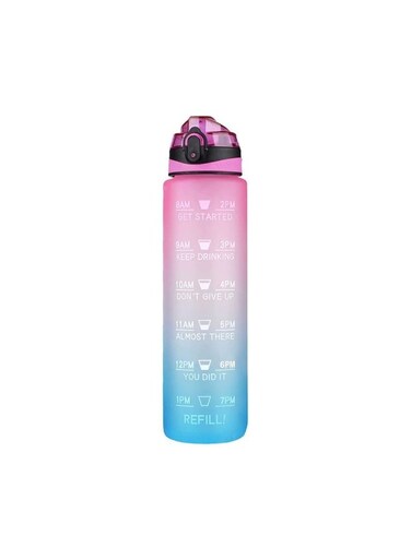 Bottle 1L With Time Marker Straw Strainer