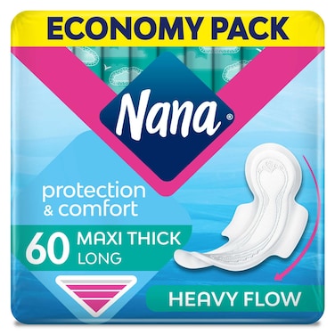 Nana Maxi Thick Long Sanitary Pads with Wings 60 Pads