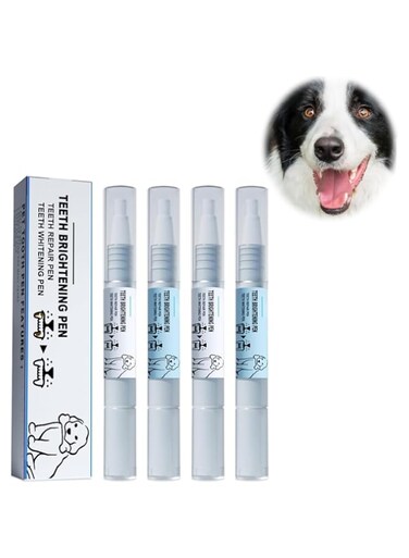 Azonee 4 PCS Pet Oral Repair Gel, Teeth Cleaning Pen for Dogs &amp; Cats, Pet Oral Restoration Whitening Gel, Fresh Breath, Eliminate Bad Breath, Remove Tartar &amp; Plaque
