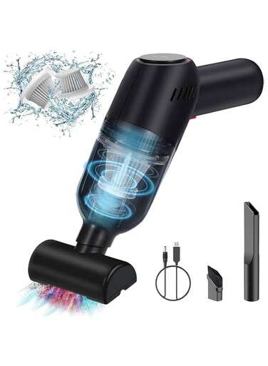 Car Handheld Vacuum Cleaner,Mini Wet Dry Vacuum Cleaner, Cordless and Portable Handheld Vacuum For Car/Home/Office/Pet Hair Travel Cleaning, USB Rechargeable, 9000PA Powerful Suction(Black)