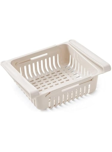 Dubai Gallery Retractable Fridge Organizer Basket Beige