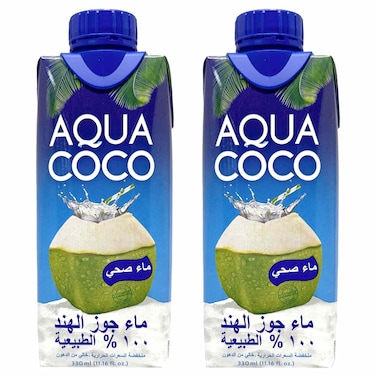 Aqua Coco Coconut Water, 330ml Pack of 2