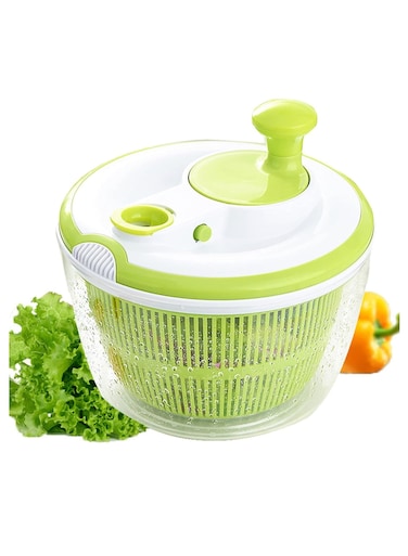 5L Dryer Salad Spinner &acirc;&euro;&ldquo; Lettuce Spinner with Lid Lock &amp; Rotary Handle, Quick Drying Vegetable Washer &amp; Dryer, Faster Food Prep, Ideal for Greens, Fruits &amp; Veggies &acirc;&euro;&ldquo; Convenient Kitchen Tool for Rotating &amp; Draining.