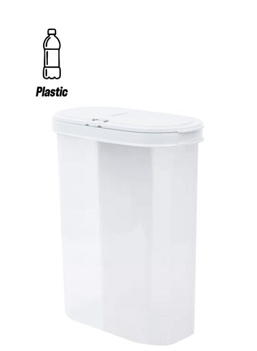2-Grid Cereal Dispenser Jar With Lid White 19.5x23x9.5cm