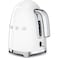 Smeg 50's Style Electric Kettle KLF03WHUK, 3000 W, 1.7 L, White, Stainless Steel, Glossy Finish