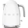 Smeg 50's Style Electric Kettle KLF03WHUK, 3000 W, 1.7 L, White, Stainless Steel, Glossy Finish