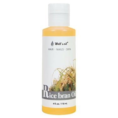 Well's Oil Rice Bran Oil, 100% Pure Natural Carrier Oil, Refined, Cold Pressed, For Body, Skin &amp; Hair (4Oz / 118ml)