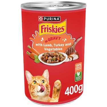 Purina Friskies with Lamb, Turkey and Vegetables in Gravy Wet Cat Food, 400g