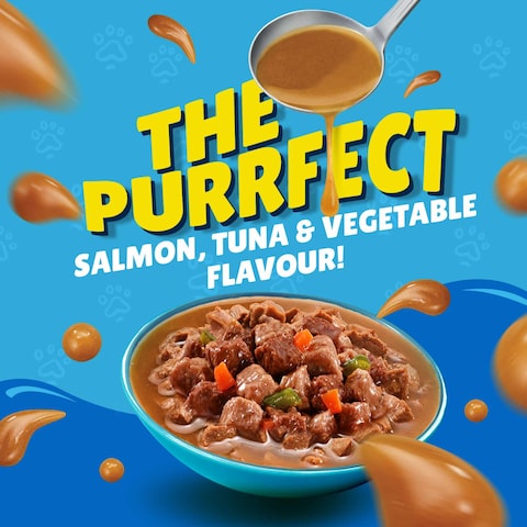Purina Friskies Salmon, Tuna and Vegetables in Gravy Wet Cat Food, 400g