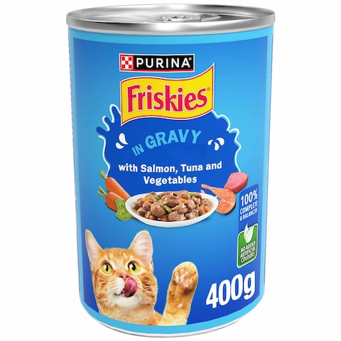 Purina Friskies Salmon, Tuna and Vegetables in Gravy Wet Cat Food, 400g