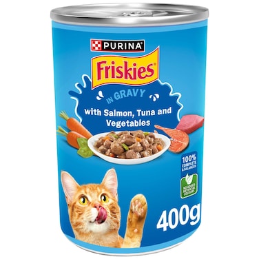 Purina Friskies Salmon, Tuna and Vegetables in Gravy Wet Cat Food, 400g