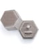 Velvet Ring Box, Engagement Hexagon Ring Holder, Double Slots Rings Bearer Jewelry Boxs, for Proposal, Wedding, Ceremony (Not Include Ring) (Gray1)
