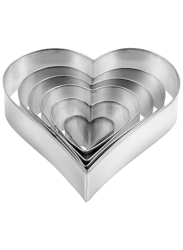 Delicia 6 Piece Heart Shaped Cookie Cutters Kitchen Cooking Tools kids Pastry Cutter Sandwich Cookie Cutters Set Food Grade Cookie Cutter Mold for Kids Food Decoration