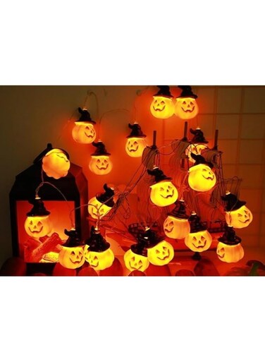 HALAYAYA Halloween Lights for Indoor Outdoor Decor Party Decoration Halloween String Lights 3D pumpkins, Mummy,skull heads, ghosts, Battery Operated (B(3meters, 20LED))