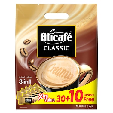 Alicafe Classic 3-in-1 Coffee Sachet 40 Sachets, 20g
