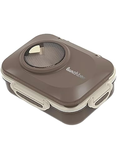 Twisoo Stainless Steel Lunch Box for Kid School, Insulated Bento Lunch Box with Tableware, 3 Compartment Divided Lunch Containers with Lids, Leakproof   BFA Free   Dishwasher Safe 1300ml (Gray)