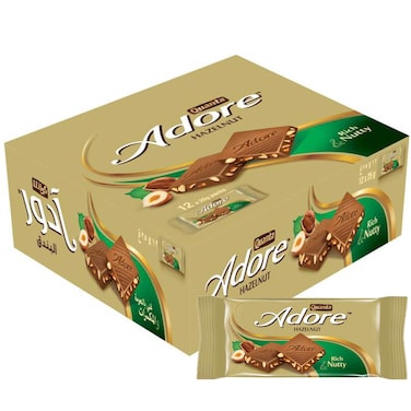 Quanta Adore Hazelnut Chocolate Bar, 30g Pack of 12