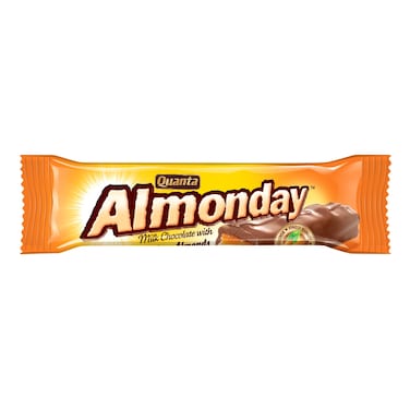 Quanta Almonday, Milk Chocolate with Roasted Californian Almonds in Whipped Nougat &amp; Caramel, 28g