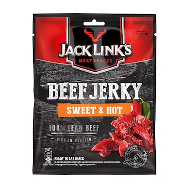 جاك لينكز - لحم بقري مقدد بنكهة حلوة وحارة، 25 غرام