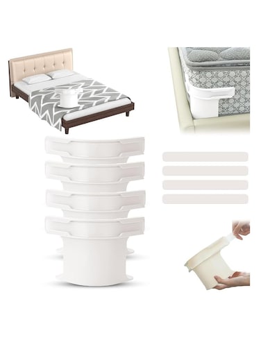 Bed Sheet Holder Set, Sheet Straps, Fitted Sheet Straps Keep Sheets Tight, Adjustable Bed Sheet Holder Clips, Non-Slip Lock Sheet Clips Fits All Mattresses for Home, Hotel, Dorm (4 Pack),White