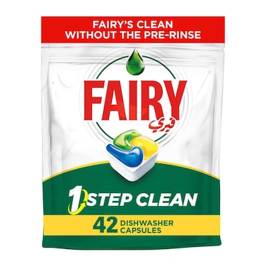 Fairy 1 Step Clean Automatic Dishwasher Tablets Lemon Scent 42 Tablets
