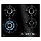 Electrolux 4 Burner Glass Gas Hob KGG6438K, 6500 W, 60 cm, Hob2Hood, Black