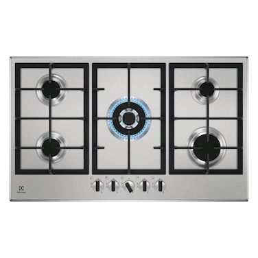 Electrolux 5 Burner Gas Hob KGS9536X, 12800 W, 86 cm, Save Energy and Cook Quicker, Stainless Steel