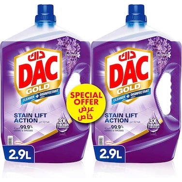 Dac Gold Multi-Purpose Disinfectant &amp; Liquid Cleaner Lavender 2.9L Pack of 2