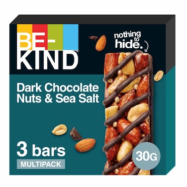 Be-Kind Dark Chocolate Nuts and Sea Salt Bar, 30g Pack of 3