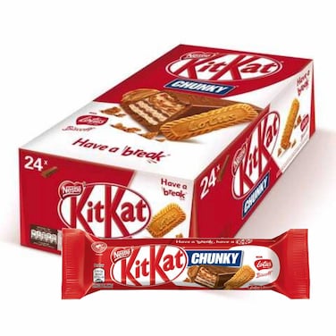 Nestle KitKat Chunky Lotus Biscoff Chocolate Bar, 41.5g Pack of 24
