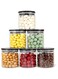 Urban Green Glass Jars with Airtight Black Lids, Food Storage Container with Airtight Lids, Glass Canisters Sets, Kitchen Food Storage Containers (6 Sets of 20oz)
