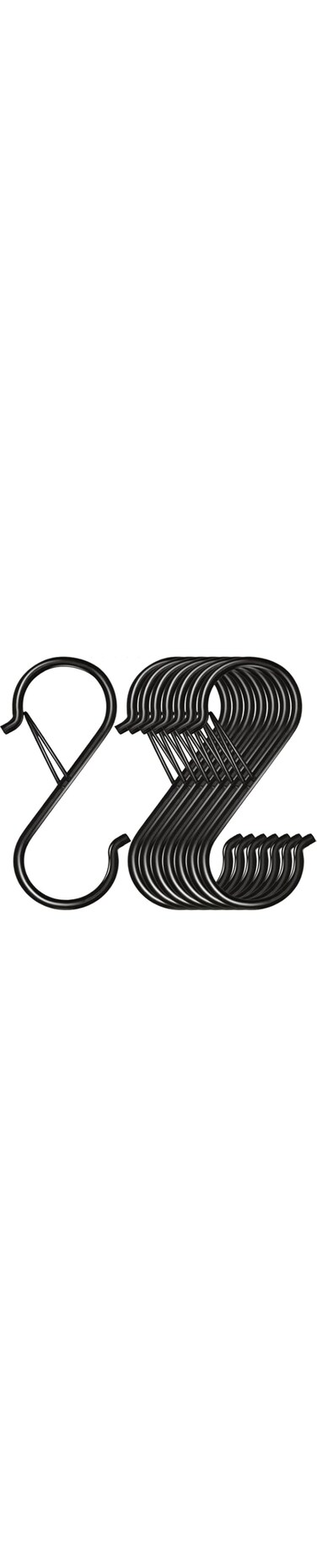 Waitkey 8 Pack S Hooks for Hanging, 3.5 inch Heavy Duty Metal S Hooks with Safety Buckle S Shaped Hooks Pot Rack Closet Hooks for Hanging Plants, Clothes, Kitchen Utensil, Pots, Pans, Bags (Black)