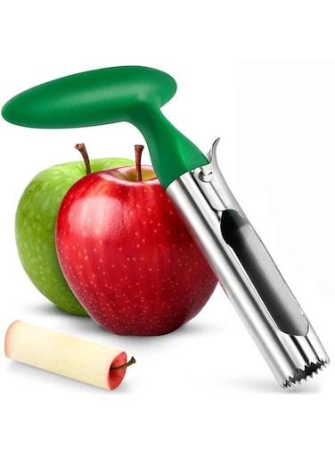 Apple Corer Tool - Ultra Sharp, Stainless Steel, Serrated Blades for Easy Coring - Easy to Use &amp; Clean, Durable Apple Corer Remover for Baking Apples &amp; More(Green)