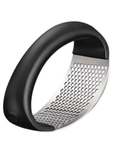 Stainless Steel Garlic Press, Easy to Clean Rocker Mincer for Effortless Crushing, Efficient Ginger Crusher, Kitchen Gadget Suitable for outdoor recreation, travel camping, kitchen restaurant