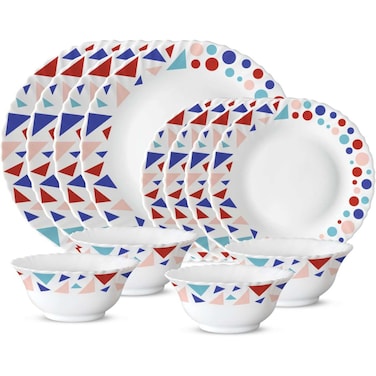 Larah Plano Opal Dinner Set Multicolour Assorted 12 PCS