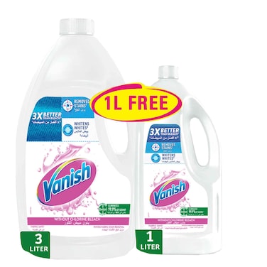 Vanish Liquid Fabric Stain Remover 3L+1L FREE - White Clothes