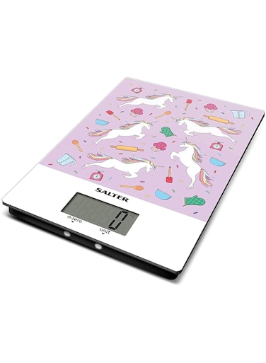 Salter Unicorn Digital Kitchen - Electronic Food Weighing Scale, Multi-Colour, 1171 UNDR