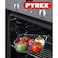 Pyrex Cook&amp;Go Storage Dish Set - 0.8L &amp; 1.9L Rectangular Glass Containers with Airtight Red Lids