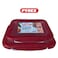 Pyrex Cook&amp;Go Storage Dish Set - 0.8L &amp; 1.9L Rectangular Glass Containers with Airtight Red Lids
