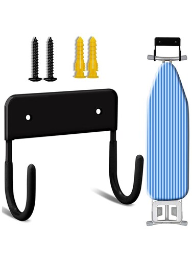 Angju Ironing Board Hanger Wall Mount Ironing Board Holder Organizer Wall Rack for Laundry Rooms Storage Rack Hanging Shelf Hanger