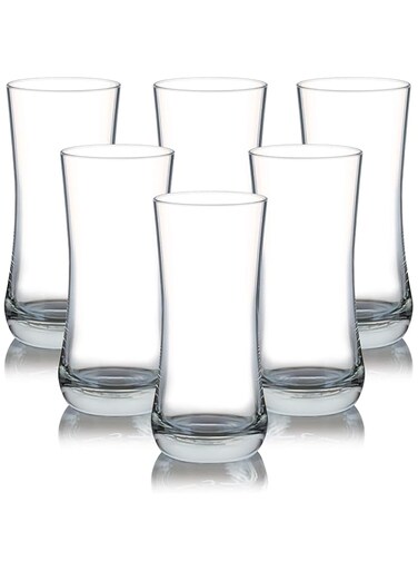 Ocean Aloha Glass, Set Of 6, Clear, 360 Ml, B01712, Paradise Glass, Polynesian Glass, Aloha Tumbler, Juice Glass, Water Glass